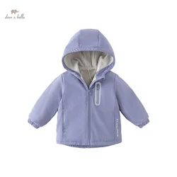 Dave Bella Children Girls Boys Plush Jacket 2023 Winter New Fashion Casual Outerwear Parkas Warm Coat Outdoor Sport DBJ15531-A