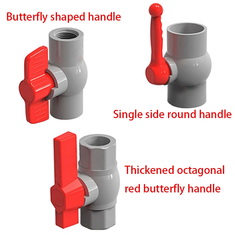1PC 20~160mm Grey PVC Ball Valve Pipe Socket Ball Valve Aquarium Fish Tank Connectors Fittings Garden Irrigation System Adapter