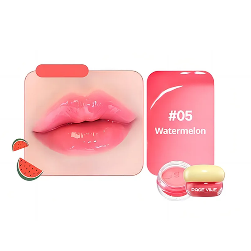 หน้า VINE Jam ลิปสติก Mirror Smooth Moisturizing Hydrating Lip Gloss Whitening Lip Lines Pocket Lip Jam Lip Balm Lips แต่งหน้า