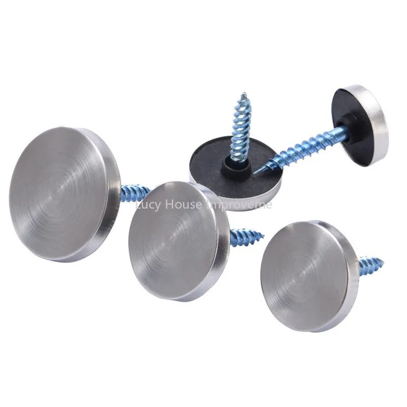 100Pcs/Lot  12mm Diameter Stainless Steel Cap Cover Decorative Mirror Screws Display Mirror