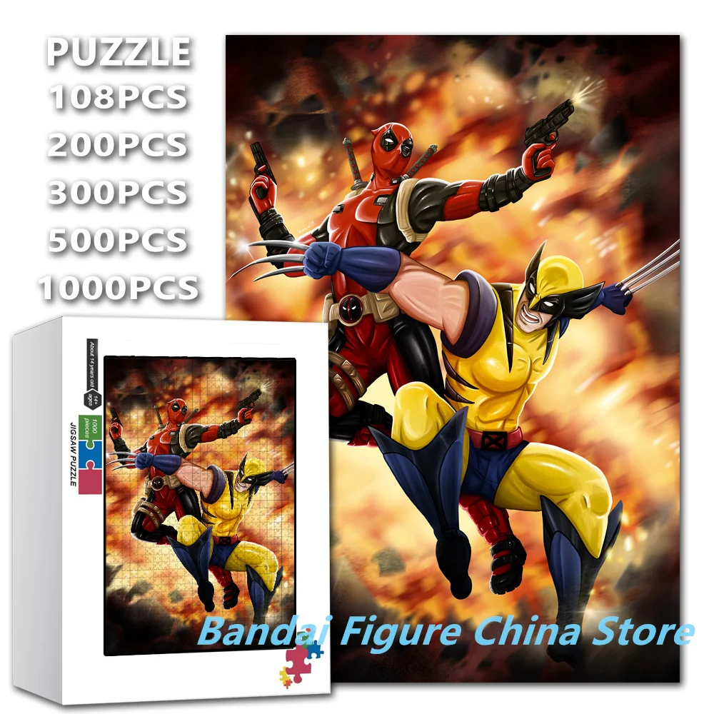 

Фильмы супергероев Диснея с принтом 108/200/300/500/1000 шт. Пазлы Дэдпул и Росомаха Стильные пазлы Пазлы Игрушки