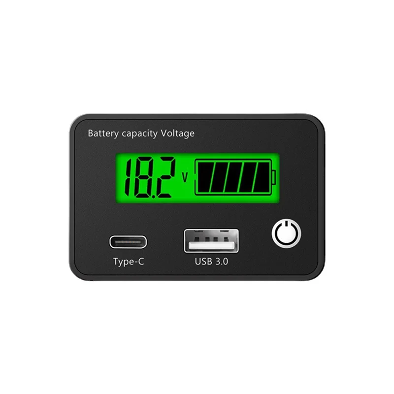 Indicatore di capacità della batteria al litio acido AEF3-Lead Tester di tensione voltmetro digitale per auto DC8-30V Schermo nero, bianco