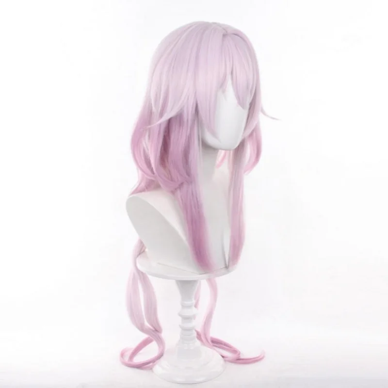 HSR March 7th Evernight Cosplay Wig Pink Purple Wig Heat Resistant Synthetic Wigs for Halloween Carnival Party Costume + Wig Cap