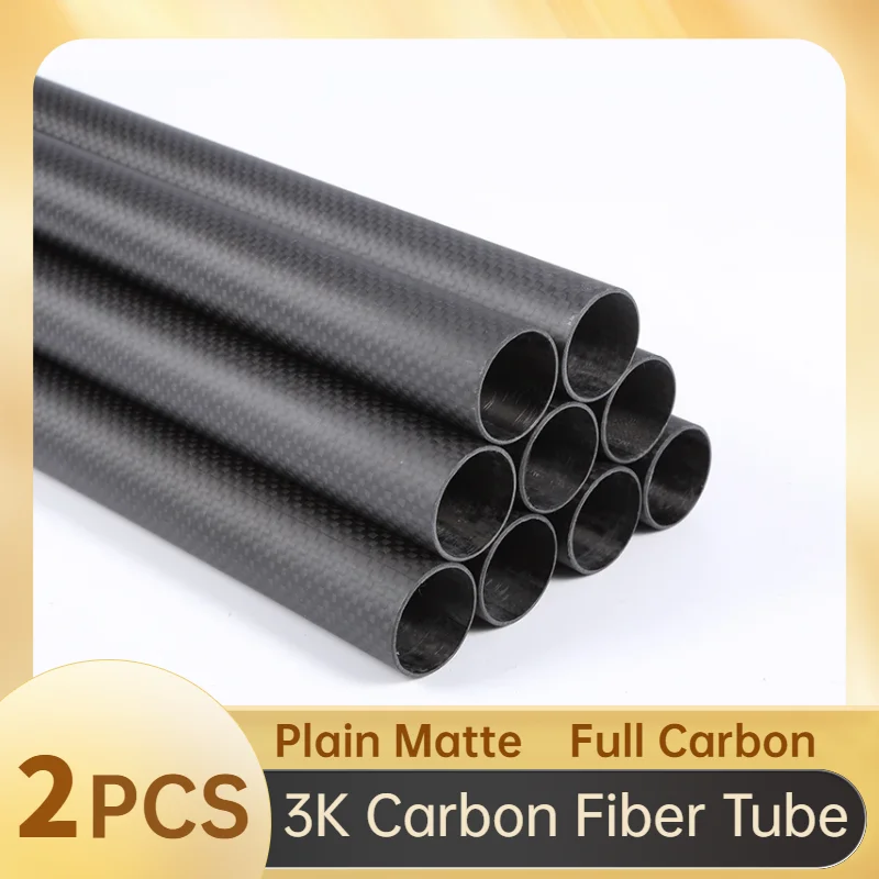 3K Carbon Fiber Tube ，Plain Matte ，Length 1000mm，Wall Thickness ：1mm，Calibre：5mm-35mm, High strength full carbon fiber tube.