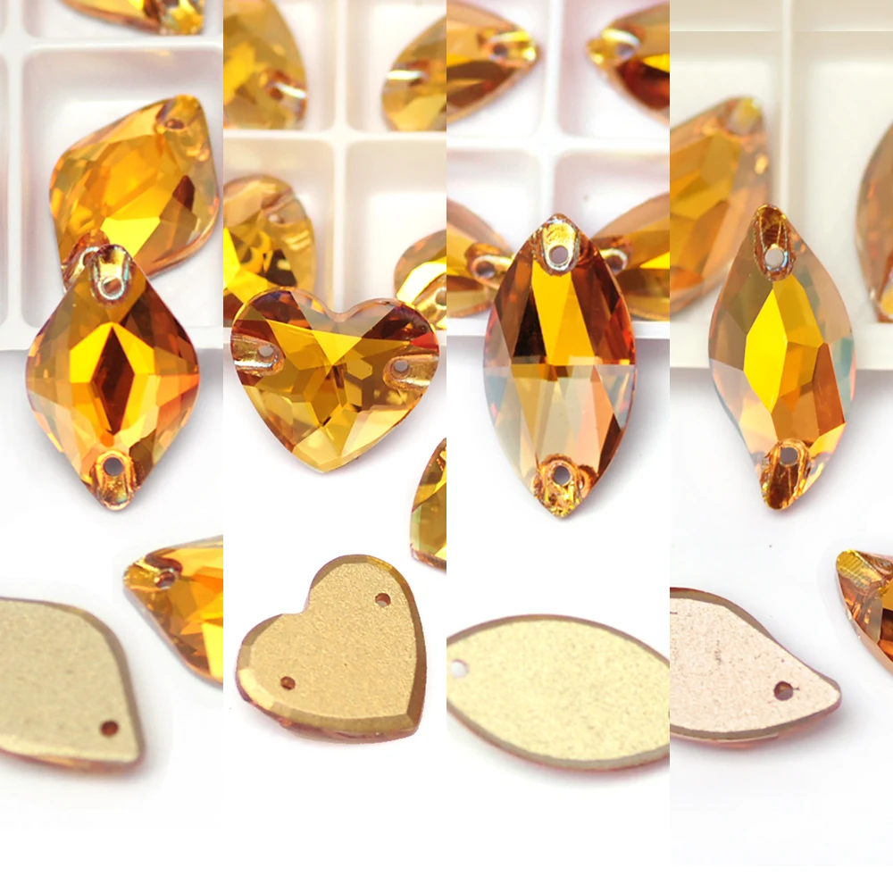 

PUBRILEX Sunshine золотые сшитые стразы, аксессуары для шитья своими руками, кристаллы с плоской задней частью, пришивные принадлежности, камни для сумок для одежды