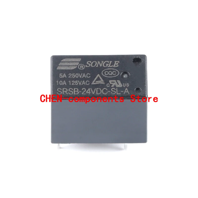 10PCS NEW SONGLE Relay SRSB-05VDC-SL-A SRSB-12VDC-SL-A SRSB-24VDC-SL-A Black 5V 12V 24V Power Relay A Set Of Normally Open 4Pin