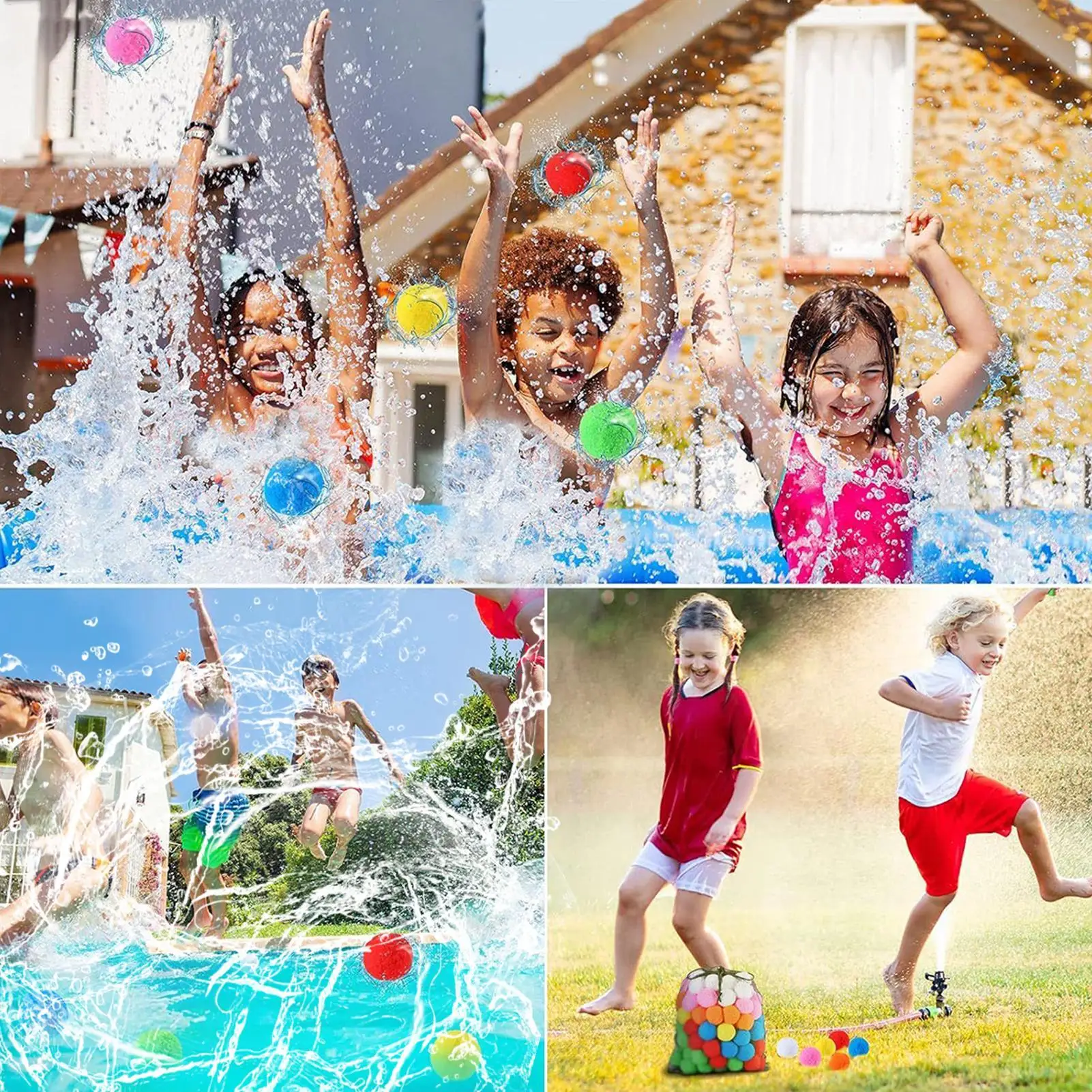 Bolas de esponja para jogos aquáticos, crianças, jogos ao ar livre, bolas de água, brinquedo interativo pai-filho, balões compactos para meninos e meninas