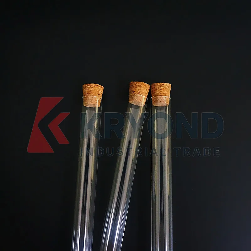 5 個 20x200mm 平底ガラス試験管コルク付き高温耐圧性ラボガラス管オリジナル製品