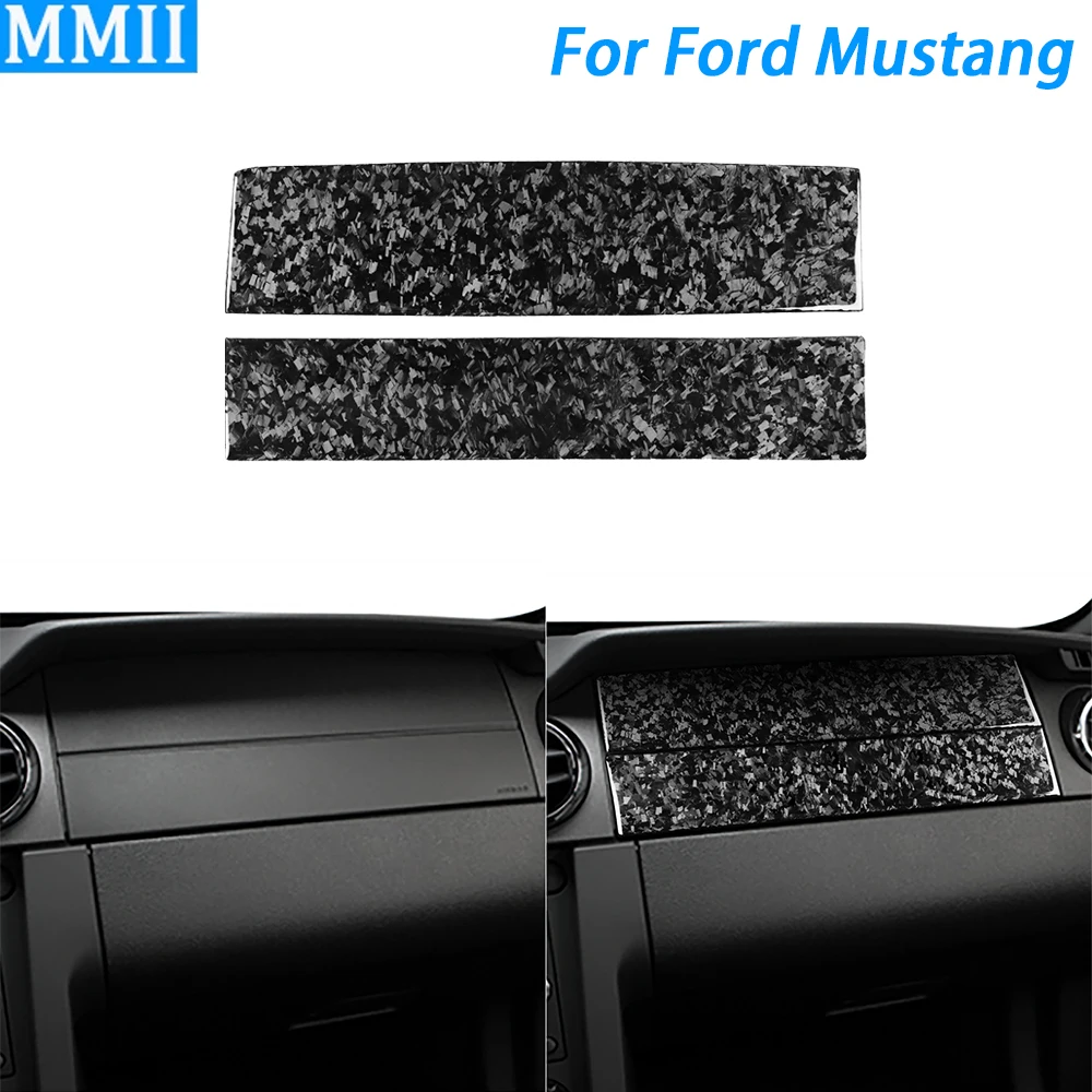 

For Ford Mustang 2005-2009 Forged Carbon Fiber Co-pilot Dashboard Panel Trim Cover Car Interior Decoration Accessories Sticker