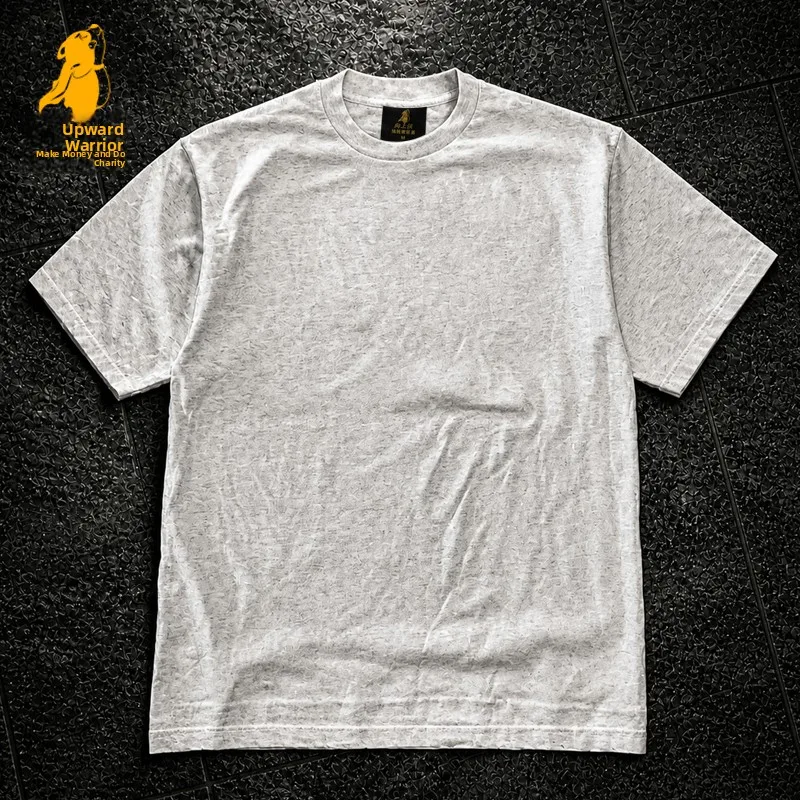 Loose Fit Cotton T-Shirt Unisex Short Sleeve Double Thread UPUPXIA Hero Print Sweat Absorbent round Neck Casual Summer Top