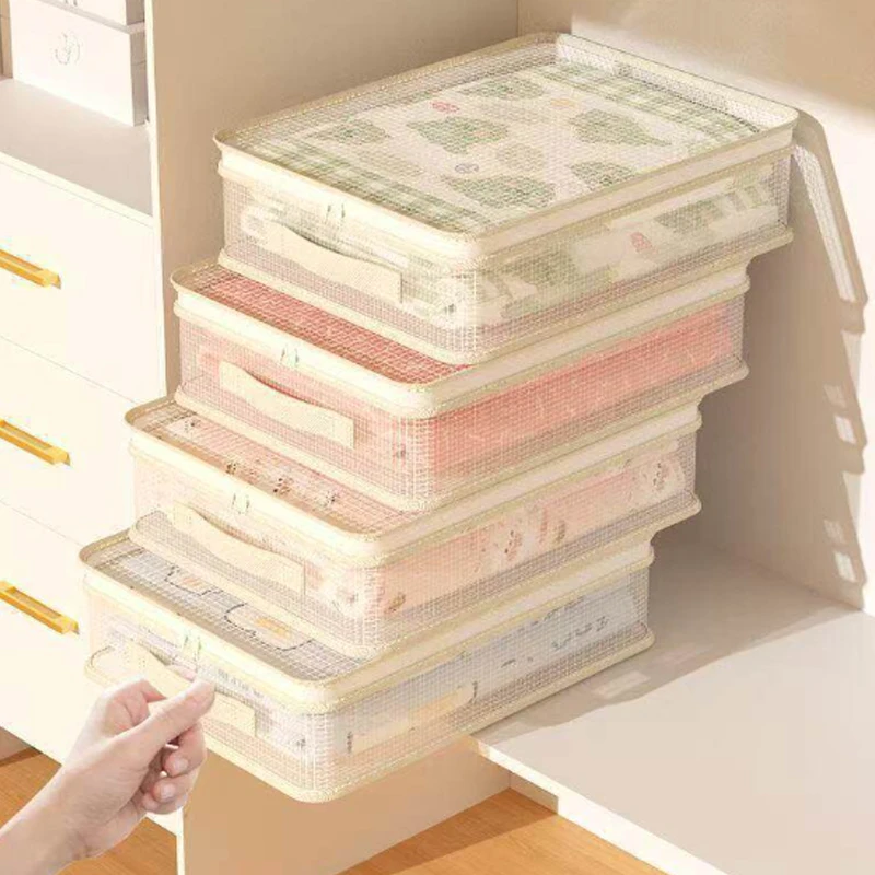 Bed Sheet Storage Bags Transparent Clothes Blankets Packing Box Waterproof Clear Bedding Underbed Drawer Storage Bag view 5