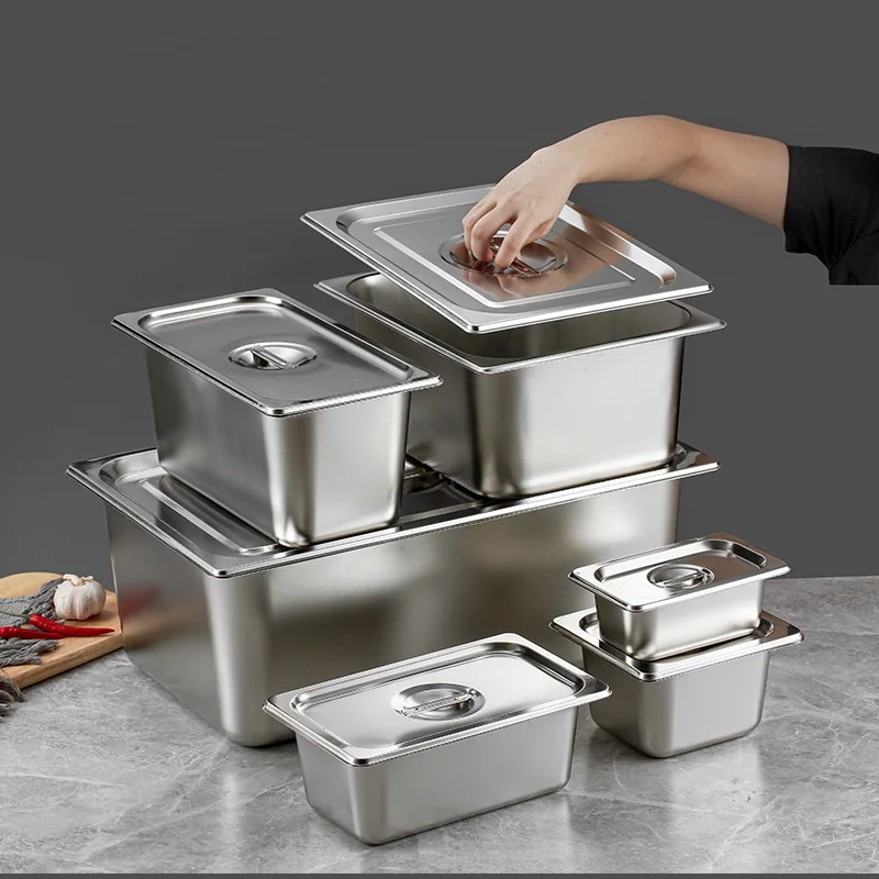 American 304 Stainless Steel Plates Rectangular Basin Buffet Plates Baking Dishes & Pans Storage Tray