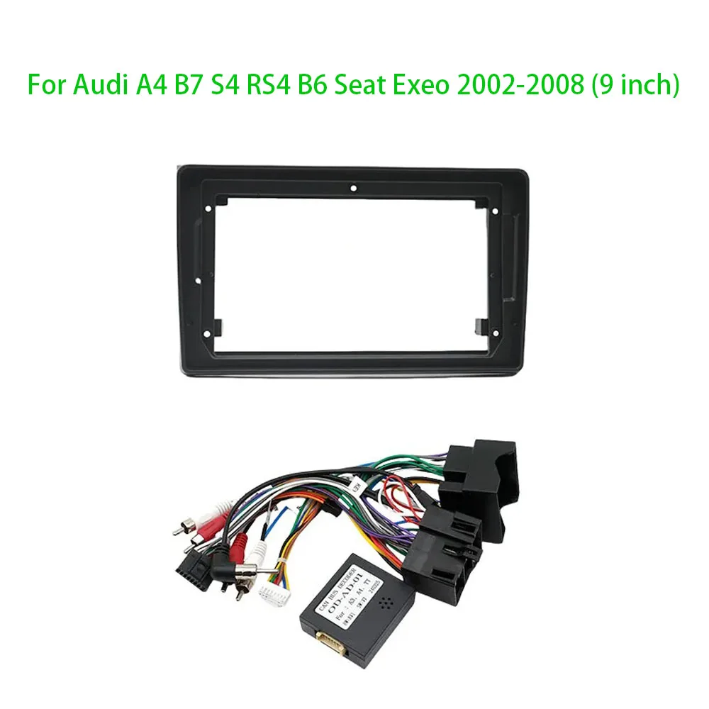 9'' Adapter Canbus Box Decoder Android Dash Fitting Panel Car Radio DVD Player Fascias Frame For Audi A4 B7 S4 RS4 B6 Seat Exeo