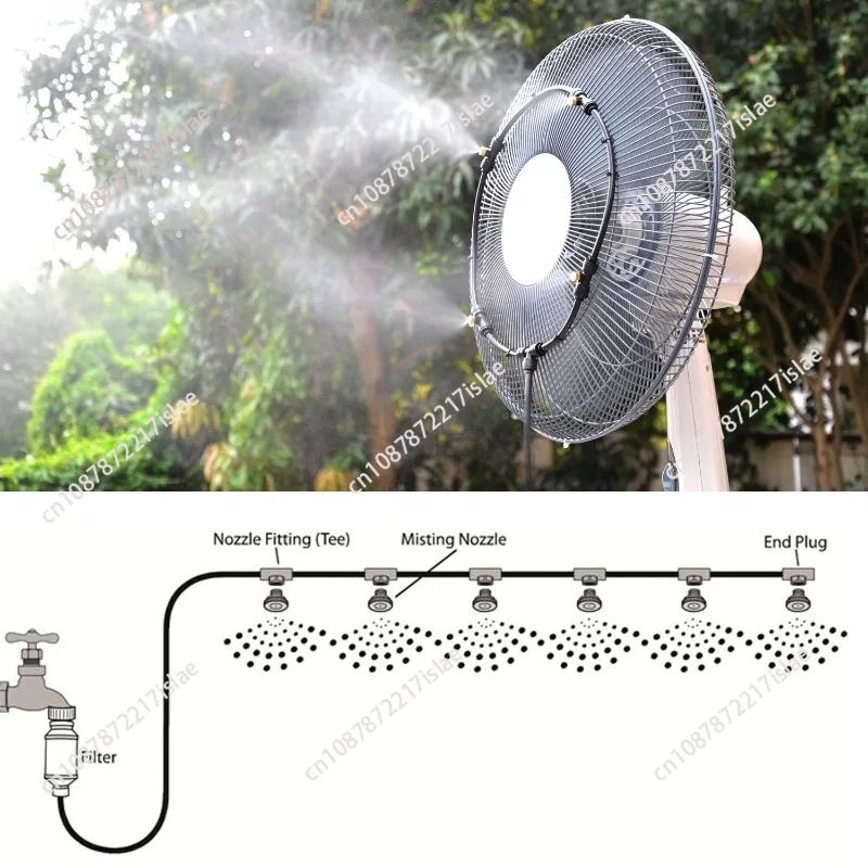 Outdoor Trampoline Sprinkler Mist Cooling System Terrace Atomizing Humidification Water Spray Kit