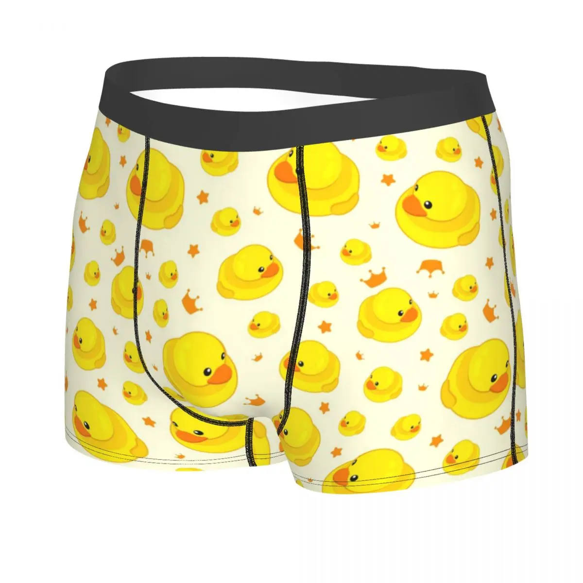 Custom Cartoon Yelloew Rubber Duck Underwear Male Print Boxer Shorts Panties Briefs Soft Underpants