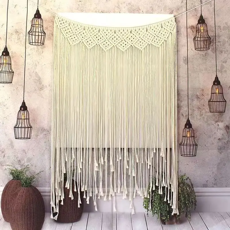 

Macrame Curtain Wall Hanging Woven Tapestry Door Hanging Room Divider Curtains Wedding Curtain Boho Wall Backdrop Decor