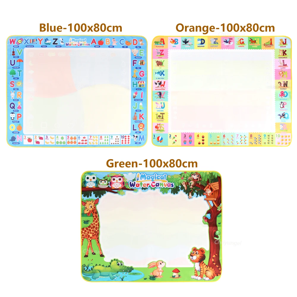 Conjunto de tapete de desenho de água mágico reutilizável doodle pintura placa tapete montessori brinquedos educativos para crianças presentes, vários tamanhos