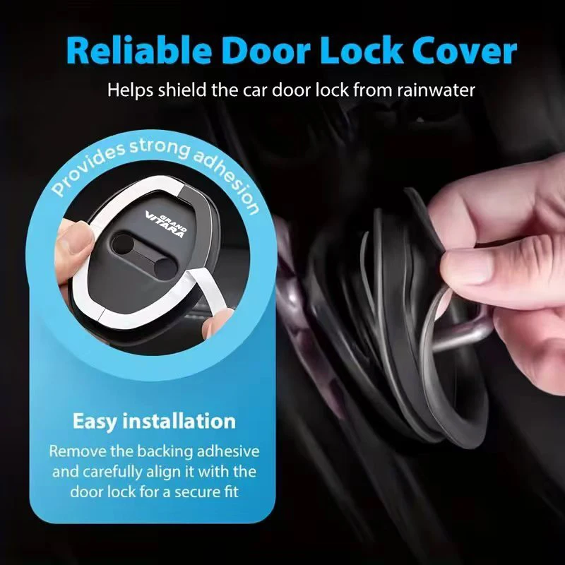 4-piece GRAND VITARA car door lock protection cover, stylish design, reduces door closing noise, beautiful car - view 2