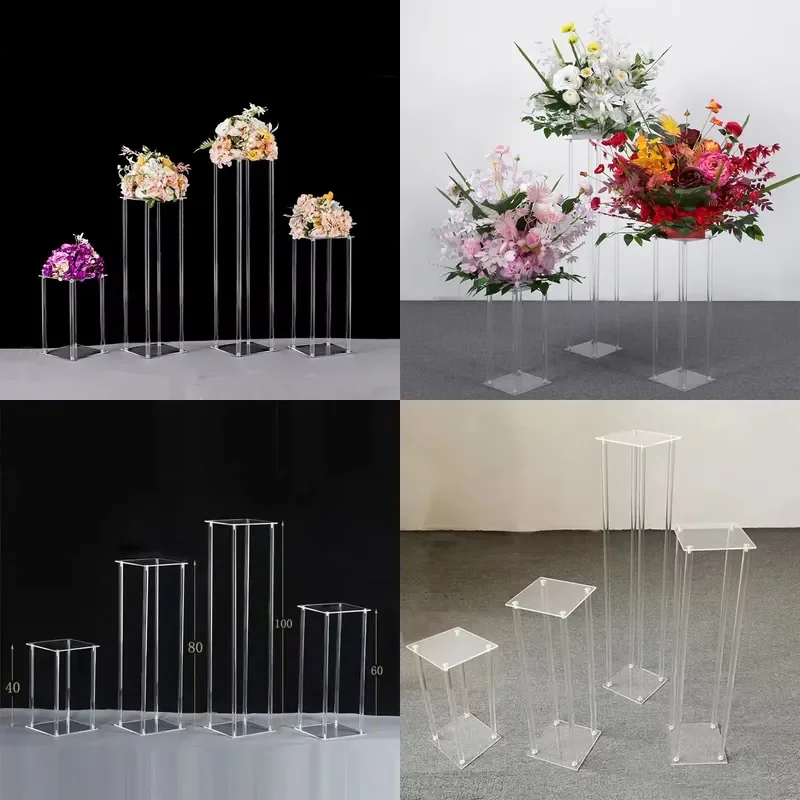 for Modern  Wedding Table Ornaments Elegant Acrylic Flower Stands Simple Chinese Romantic Art New Products
