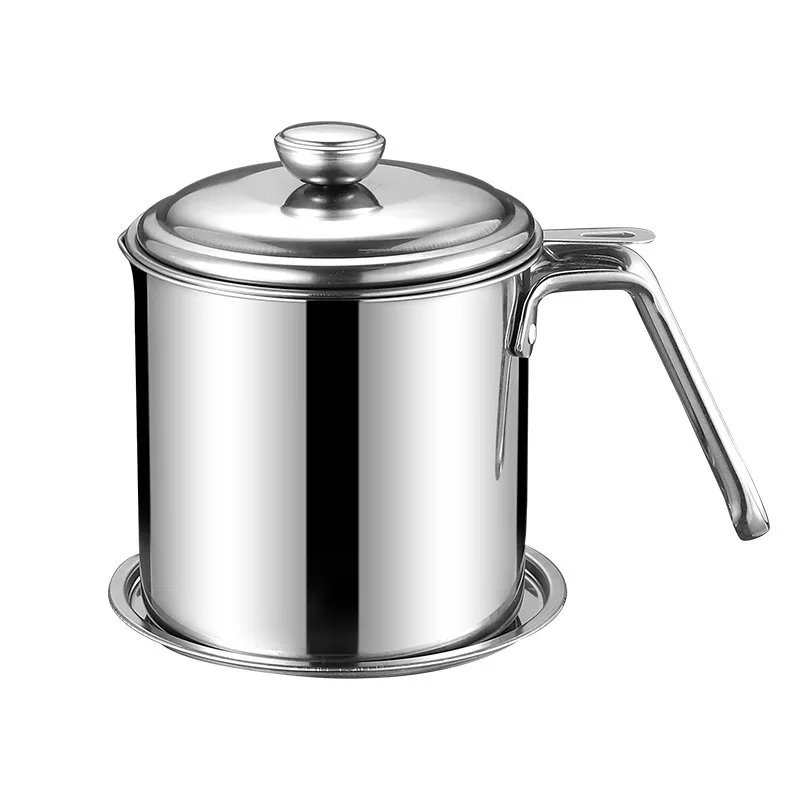 1.3L Keuken Afdruiprek Olie Filter Rvs Met Zeef Vet Filter Separator Opslagtank Koken Gereedschap Keuken Gadgets