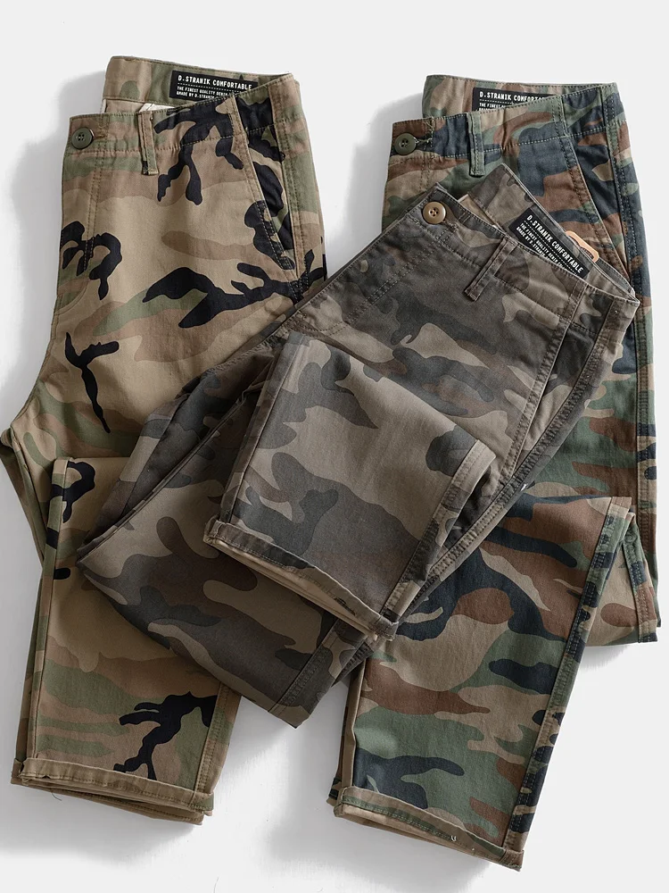 

Мужские повседневные брюки свободного кроя в стиле ретро-камуфляж, для активного отдыха, рабочие, длинные, из плотного эластичного хлопка и полиэстера