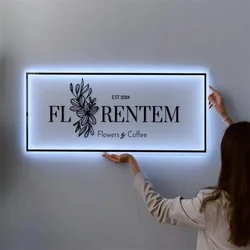 Acrylic Business Sign, Custom Hair Salon Logo and Wall Decor, Neon Office Logo Signage, Beauty Salon Logo Sign, Company Name
