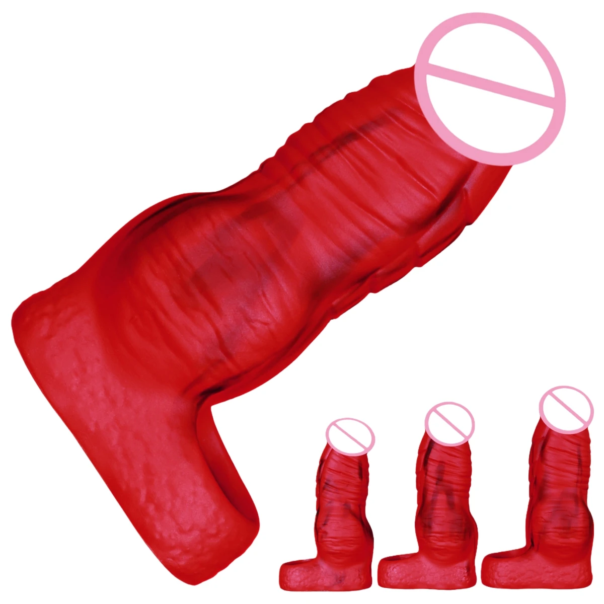 Monster Penis Sleeve Dog Knot Dildo Extender Cover Reusable Condom Delay Ejaculation Male Enhancement Toy Cock Ring Sex Pleasure