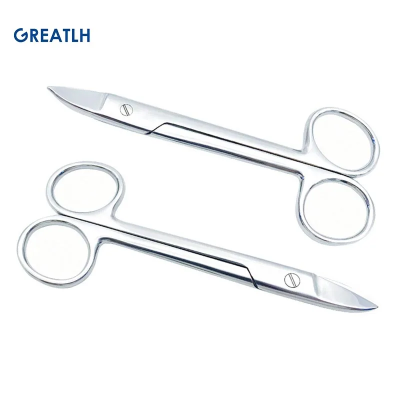 

Dental Surgical Scissors Straight/Curved Tip Gold Plated Handle Gold Crown Scissors Dental Materials Dental Instrument