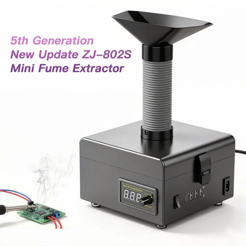 

Smart Fume Extraction ZJ-802S High Efficiency Smoke Absorber with Adjustable Airflow 360° Hose Ideal for Soldering 3D Printing