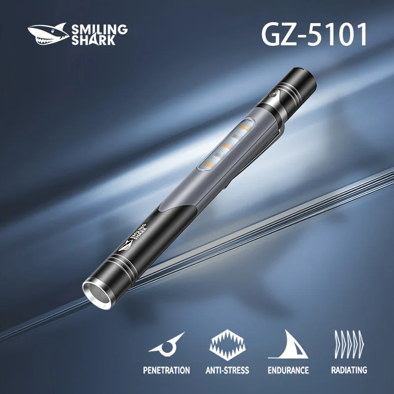 

1pc Smilingshark GZ-5101 Flashlight, Adjustable Brightness Flashlight, Rechargeable Flashlight for Emergency, Camping