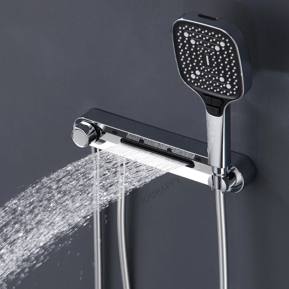 

3 Modes Adjustable Rainfall Shower Head Set High Pressure Shower Head with Hose Punch-free Installation Bathroom Accessories