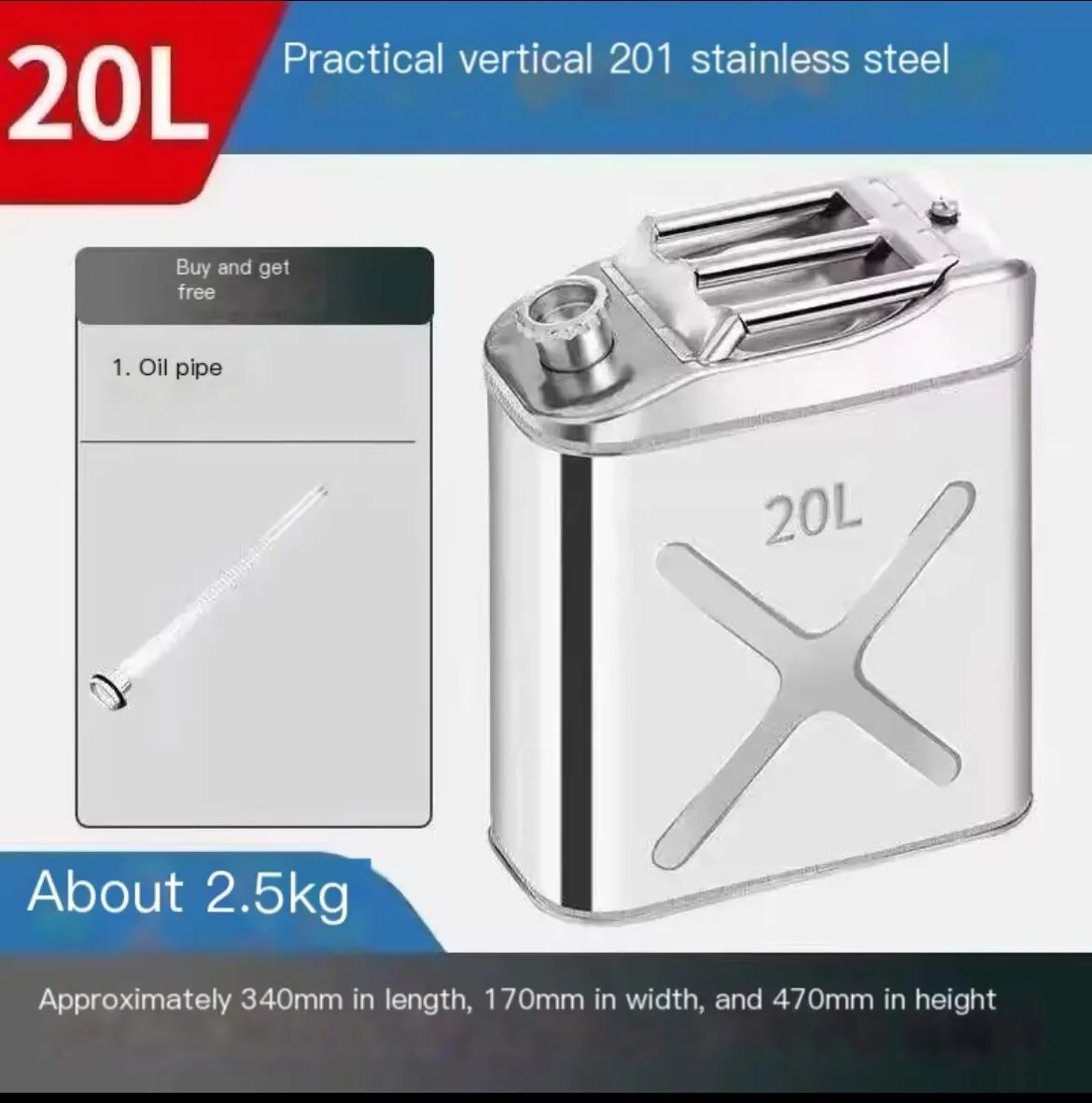 Tambor de óleo multifuncional, Multifuncional, Sobressalente, Espessado, Resistente ao desgaste, Gasolina, Diesel, Portátil, Especial, 201, 20L