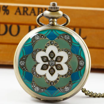 Vintage klasyczny naszyjnik kwarcowy zegarek kieszonkowy elegancki damski nadruk modny łańcuszek zegar zegarek prezenty reloj de bolsillo