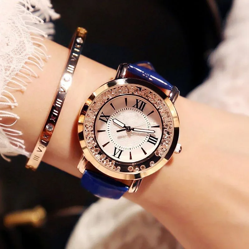 Classic Women Watch Light Luxury Fashion Quartz Watches Diamond Leisure Student Simple Belt Roman Numeral Business Wristwatches