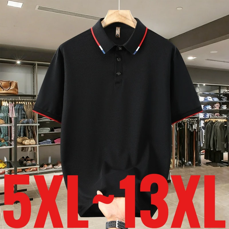 Extra Große Größe 13XL Herren Casual Poloshirts Halber Ärmel Kragen-Oberteil Männliche Business-Klassiker Plus Übergröße 170kg Coole Golf-Bekleidung 9XL
