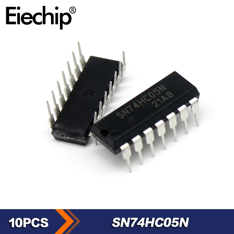 10PCS SN74HC05N 74HC05 DIP-14 Integrated circuit logic ICs Hex inverter with open-drain outputs New original IC