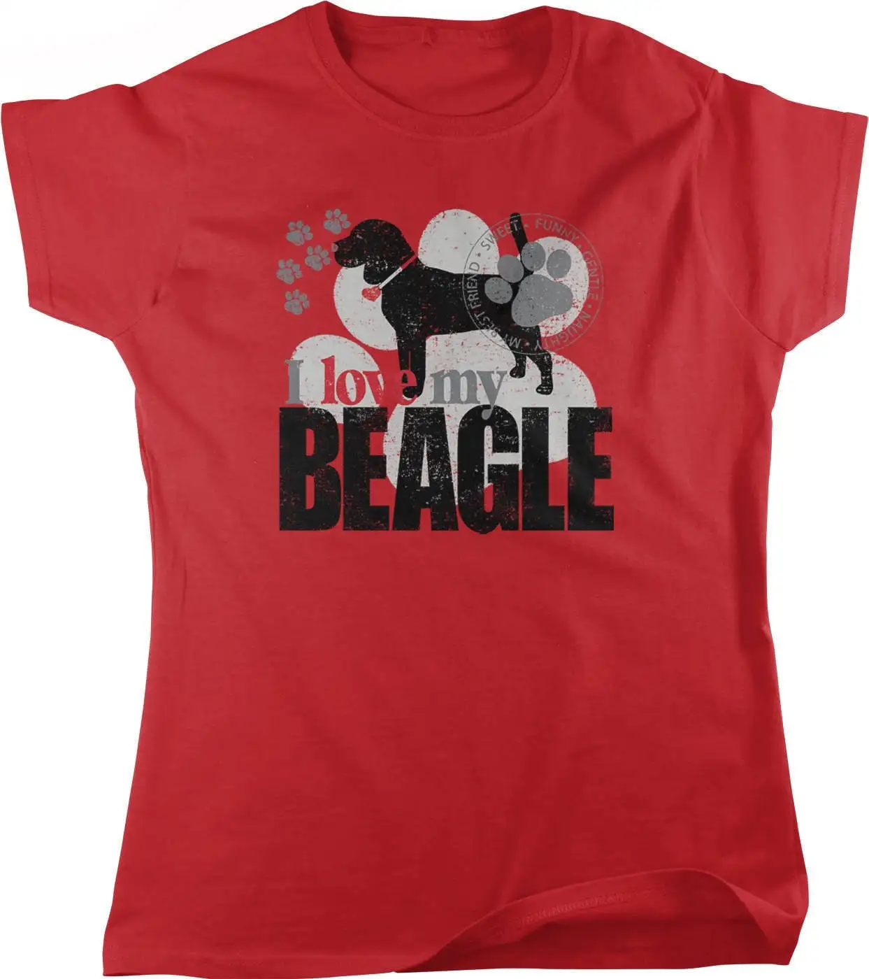 Amo la mia maglietta da donna Beagle Lover HOOD_01200