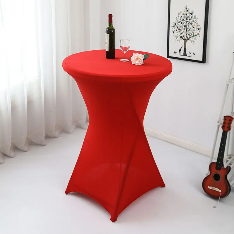 Elastic Table Cover Bar Counter&dining&bar Banquet Tablecloth Cocktail Round Tulle Table Skirt  Sweet Table Decoration  плинтус