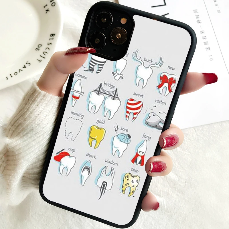 5 5S SE 2020 Phone Cover Case for iPhone 6 6S 7 8 PLUS X XS XR 11 12 13 MINI 14 PRO MAX Rubber Silicone Dental Definitions