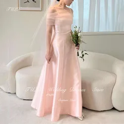 TULX Korea Women Fairy Pink Spaghetti Strap Wedding Dress Satin A-line Long Bridal Gown Corset Back 2025 Plus Custom Made 웨딩드레스