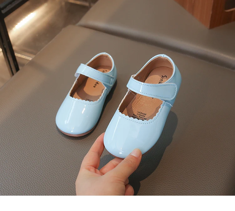 Girls Soft Bottom Multi-color Leather Spring Autumn New Baby Girl Bright Color Leather England Style Breathable Princess Shoes