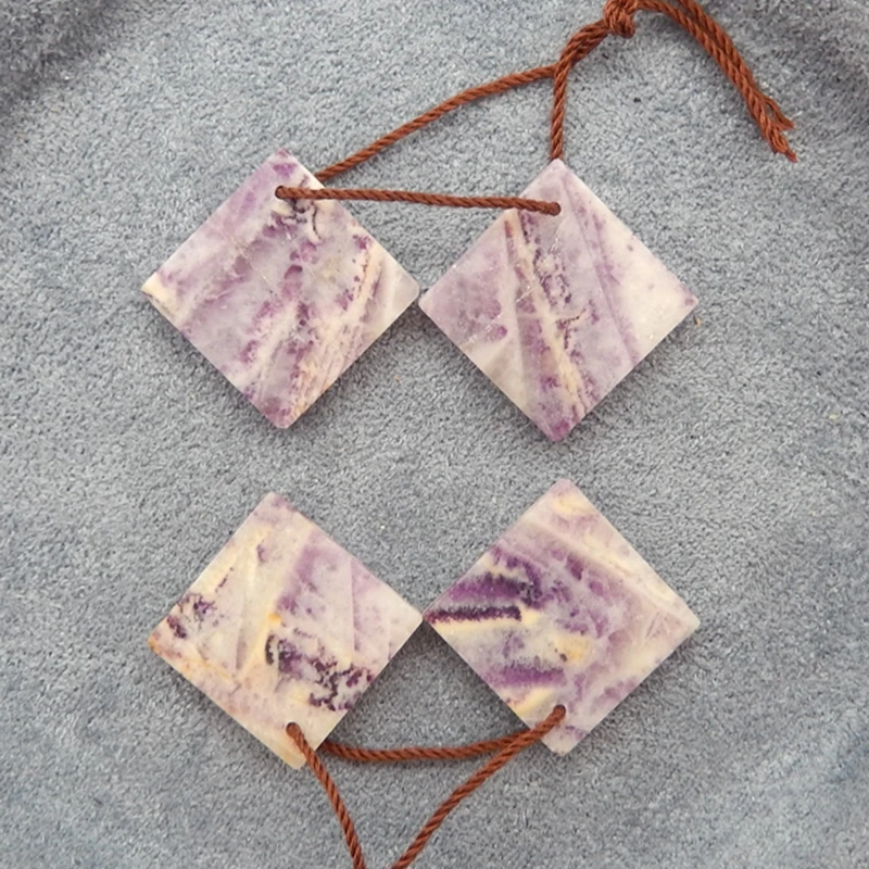 

Бусины для сережек из натурального фиолетового полосатого камня для изготовления ювелирных изделий, бусины из натурального камня ручной работы