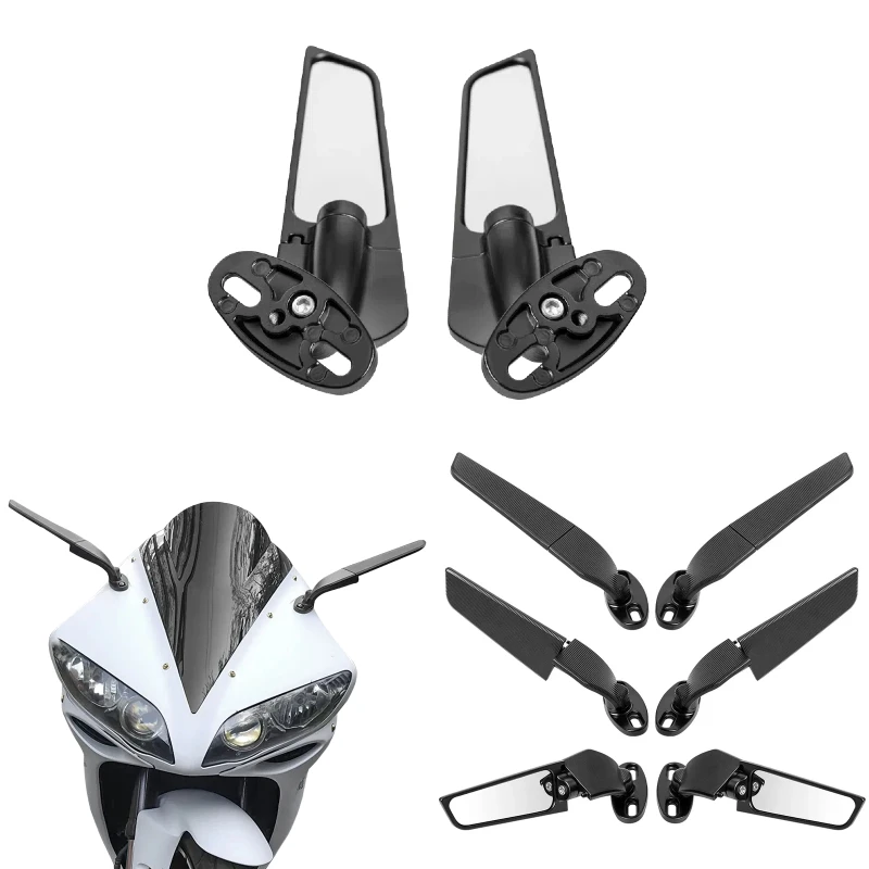 

A Pair Motorcycle Modified Mirror For YAMAHA YZF R6 R1 R25 R3 FOr Kawasaki BMW Honda Adjustable Rotating Rearview Mirror