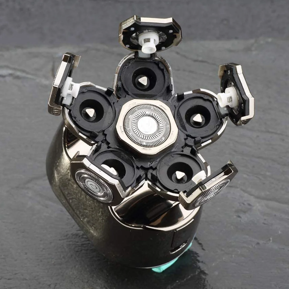 Серебристые мужские бритвенные головки, заменяемые головки бритвы, 6 лезвий