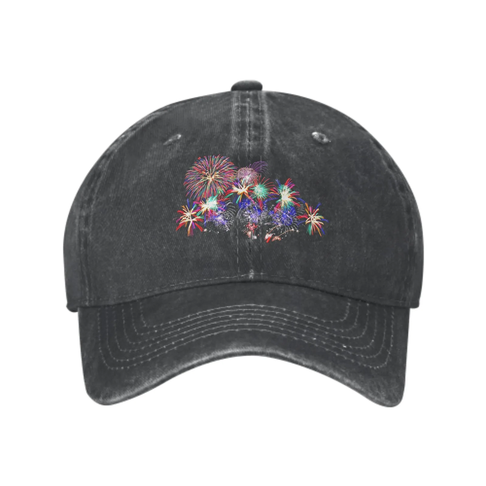 Gorra de béisbol lavada con fuegos artificiales para hombre y mujer, gorro ajustable para adultos, Castette transpirable, sombrilla para deportes al aire libre