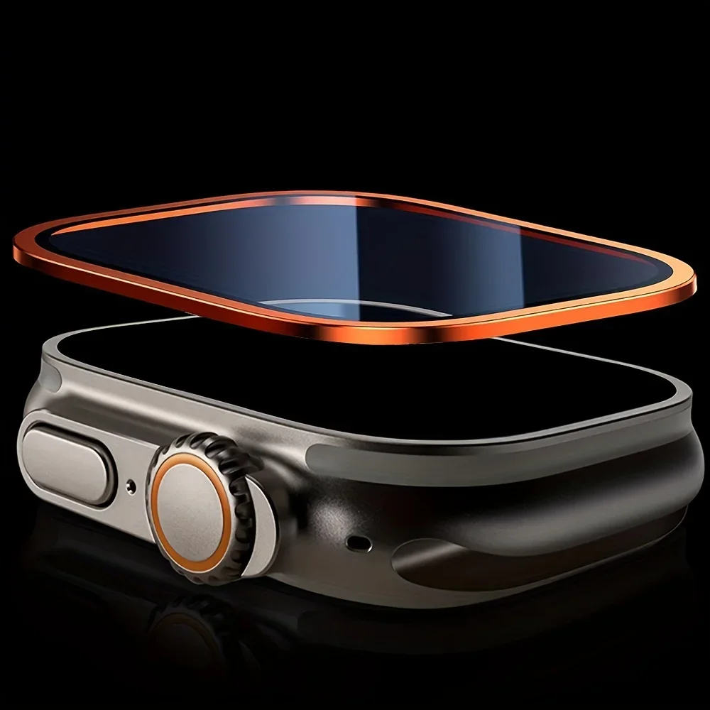 

Новый титановый металлический каркас для Apple Watch Ultra 2 49 мм, аксессуары из закаленного стекла, пленка против царапин Ultra 3, 49 мм, защитная пленка для экрана