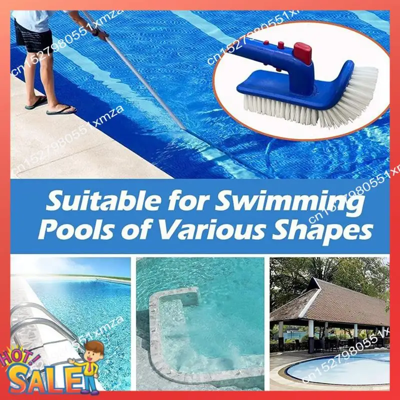 ABCL Pool Brush Pool Brush Head Rotatable Hand Scrub Brush For Step & Corner, For Pool,Spa, Bathroom, Hot Tub, Kitchen