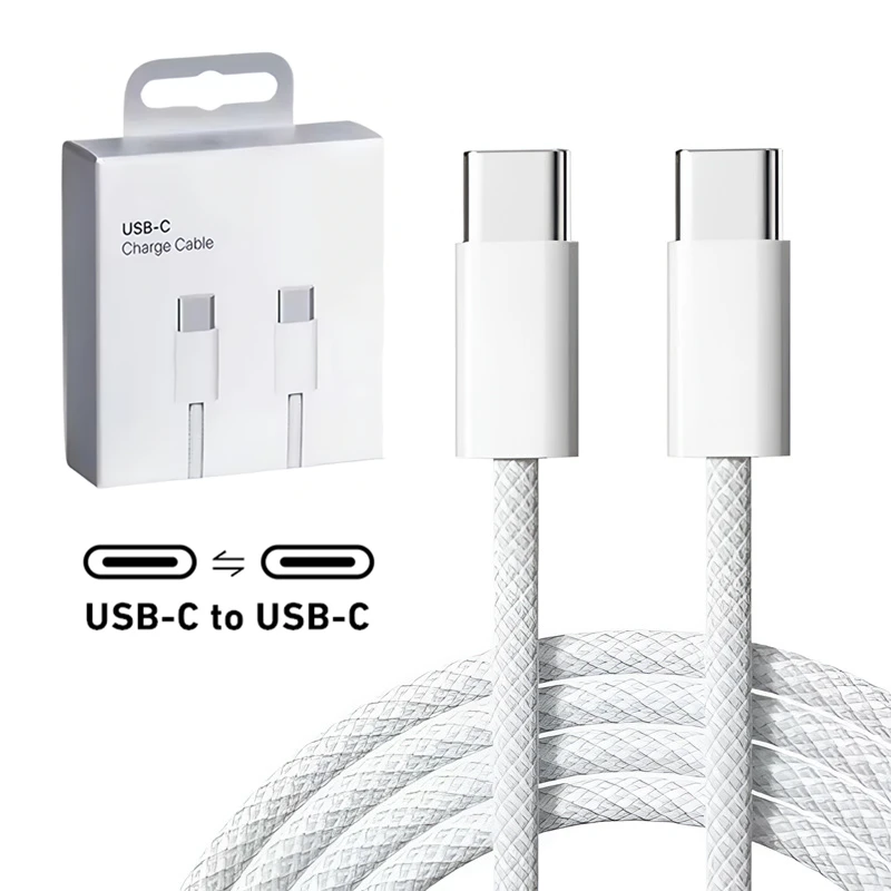 10 PCS 60W PD USB-C Fast Charging Braided Cable For iPhone 15 16 Pro Max Samsung Xiaomi Redmi POCO Type C Cables With Retail Box