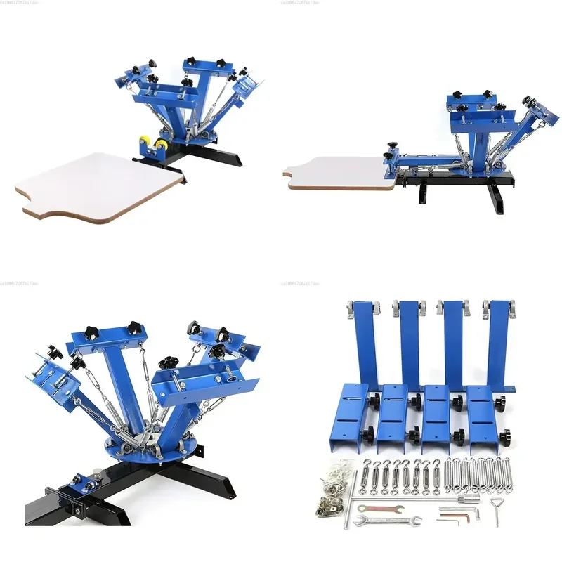 for 4 Color 1 Station Silk Screen Printing Machine 40x50CM T-shirt Press Making Carousel Printing Area