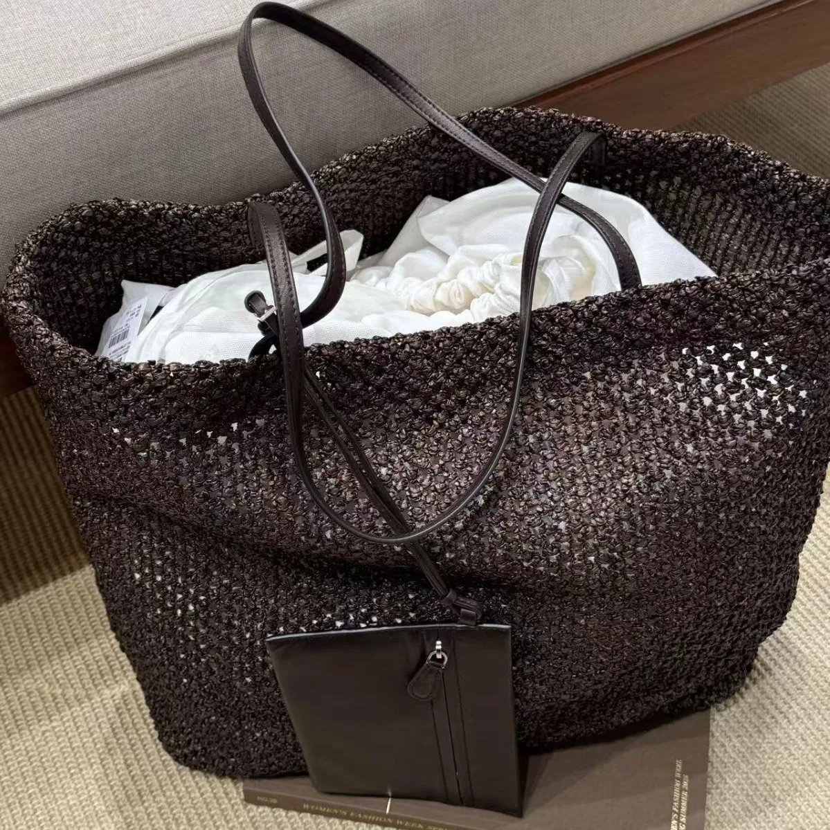 

Богемные пляжные сумки-тоуты из рафии для женщин, дизайнерские люксовые сумки-клатчи 2026 года, новые, из травяной ткани, большой вместимости, на плечо/подмышку